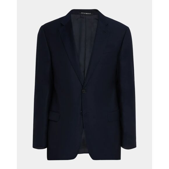Emporio Armani Two-Button Wool Blazer, Navy Size 52R (EU) 41R (US) NWT - Picture 1 of 4